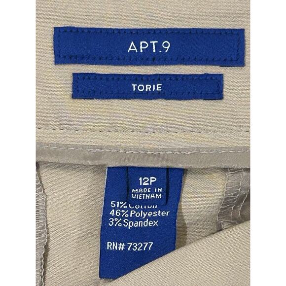 NWT Apt. 9 Women's Mid Rise Khaki Capri Pants size 12 Petite - Picture 6 of 6